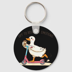 Off to regulate emotions goose funny mental health key ring