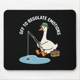 Off To Regulate Emotions Mental Health Funny Fishi Mouse Mat