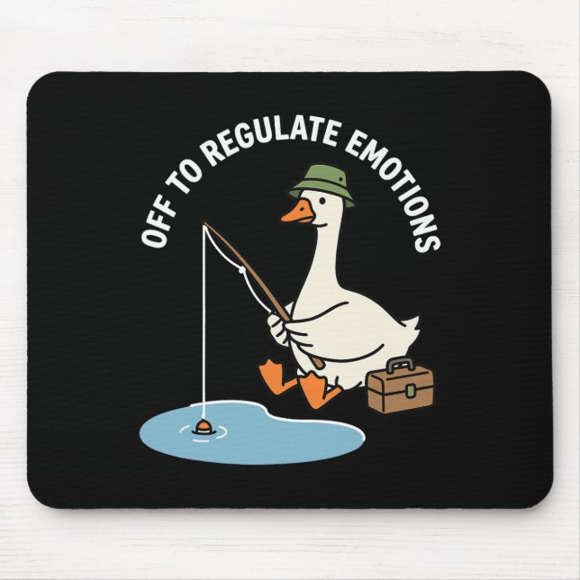 Off To Regulate Emotions Mental Health Funny Fishi Mouse Mat (Front)