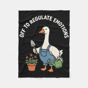 Off To Regulate Emotions Mental Health Gardening P Fleece Blanket