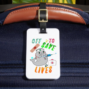 Off To Save Lives graduate therapist med wet-nurse Luggage Tag