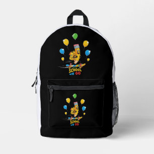 Off To School We Go   Cute Cartoon Pencil on Skate Printed Backpack