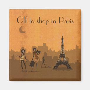 off to shop in Paris Magnet