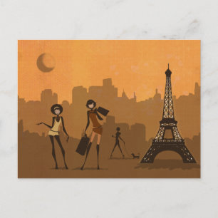 off to shop in Paris Postcard