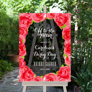 Off to the Altar Derby Bridal Shower Welcome Acrylic Sign