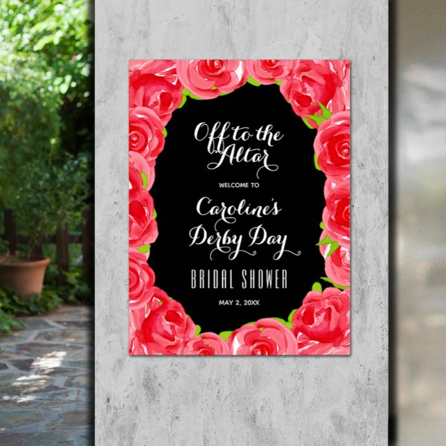 Off to the Altar Derby Bridal Shower Welcome Poster (Off to the Altar Derby Bridal Shower Welcome Poster - INSTANT DOWNLOAD and/or PRINTED)