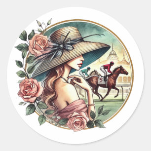 "Off to the Altar" Derby-Inspired Bridal Shower Classic Round Sticker