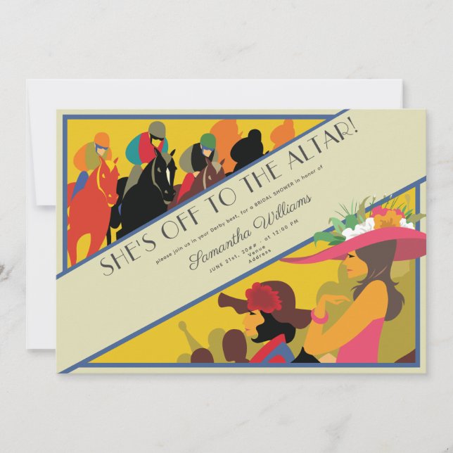 Off To The Altar Horse Racing Derby Bridal Shower  Invitation (Front)