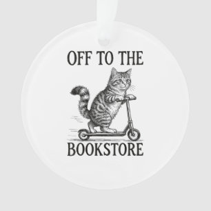 Off to The Bookstore Reading Bookworm Ornament