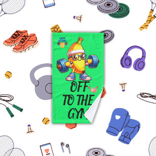 Off to the gym fitness, monogrammed hand towel