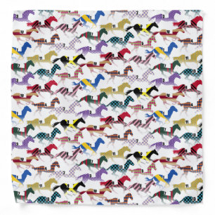 Off to the Horse Races Jockey Silk Pattern Bandana