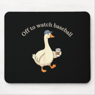 Off to watch baseball funny baseball mum goose mouse mat