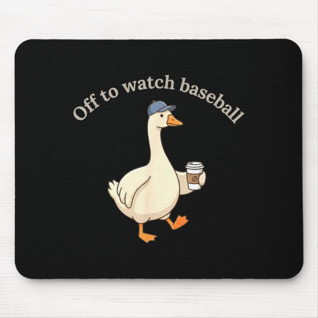 Off to watch baseball funny baseball mum goose mouse mat (Front)