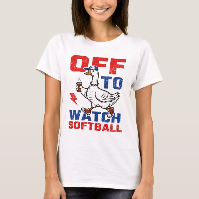 Off To Watch Softball T-Shirt (Front)