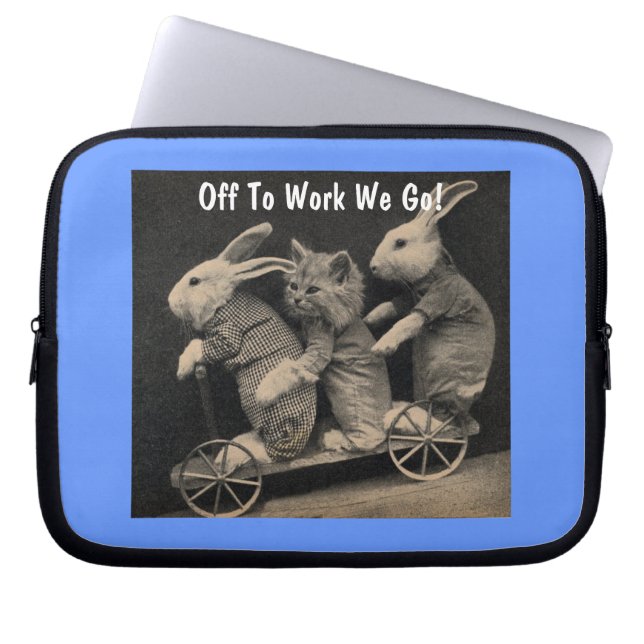 "Off To Work" Laptop Sleeve (Front)