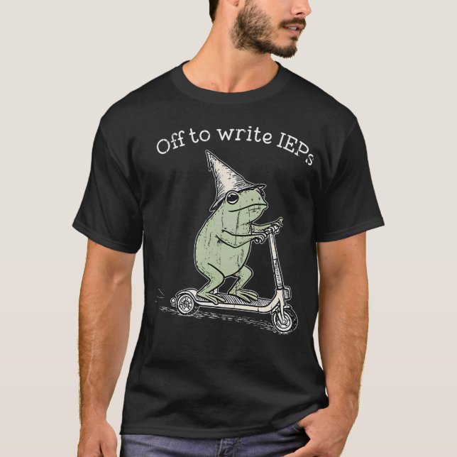 Off To Write Ieps Frog Scooter Special Education T T-Shirt (Front)
