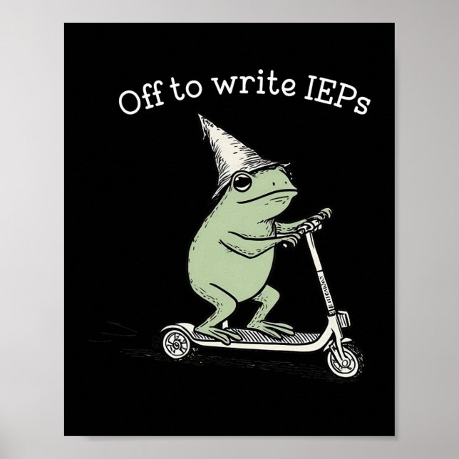 Off To Write Ieps Frog Teacher  Poster (Front)
