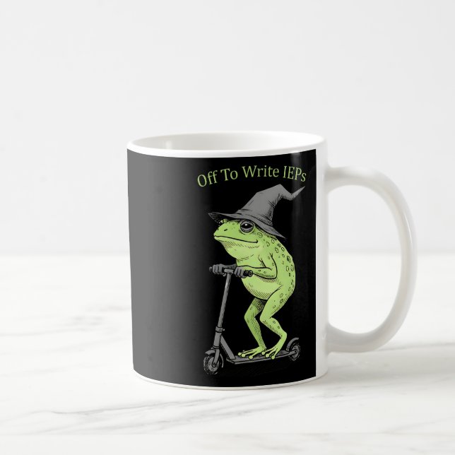 Off To Write Ieps Funny Frog Teacher School Psycho Coffee Mug (Right)