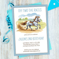 Off two the races horse equestrian pony birthday