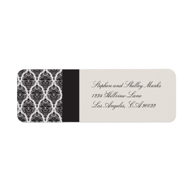 Off White and Black Damask Wedding Labels-2 (Front)