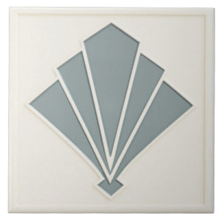 Off White and Grey Art Deco Ceramic Tile