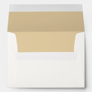 Off White, Beige   Return Address on Back Wedding Envelope