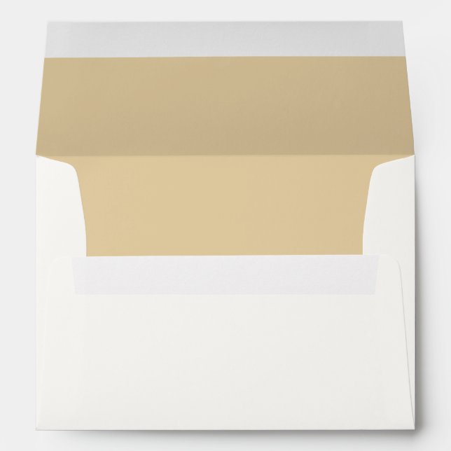 Off White, Beige | Return Address on Back Wedding Envelope (Back (Bottom))