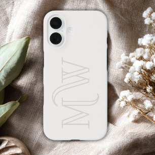 Off White Big Initials Monogram Simple Minimal iPhone 16 Case