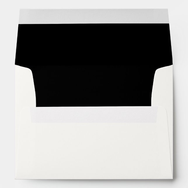 Off White - Black | Return Address on Back Wedding Envelope (Back (Bottom))