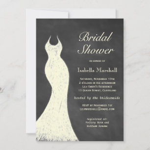 Off White Chalkboard Bridal Shower Invitation