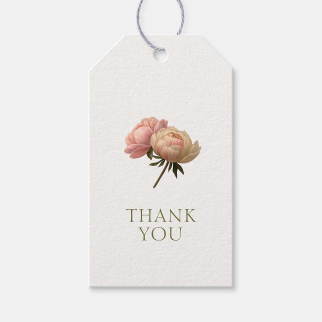 Off-White | Chic Rose Wedding Thank You Gift Tag (Front)