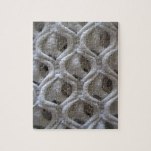 Off-White Coloured Crochet Fabric Look Jigsaw Puzzle