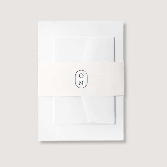 Off-White | Couple Monogram Wedding Invitation  Invitation Belly Band (Creator Uploaded)