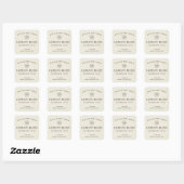 Off-white cream linen logo square product labels (Sheet)