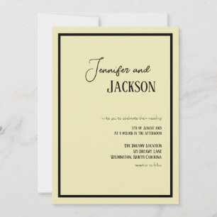 Off White Cream Minimalist Wedding Invitation
