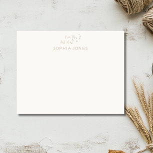 Off White Elegant Mauve Paw Stationery Note Card