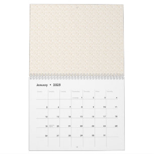 Off-white fabric with a subtle, repeating, small p calendar