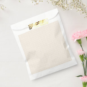 Off-white fabric with a subtle, repeating, small p favour bags