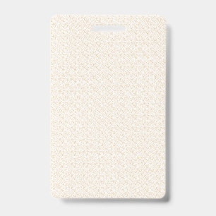 Off-white fabric with a subtle, repeating, small p ID badge