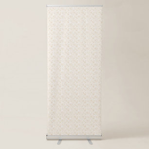 Off-white fabric with a subtle, repeating, small p retractable banner