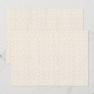 Off-white fabric with a subtle, repeating, small p thank you card