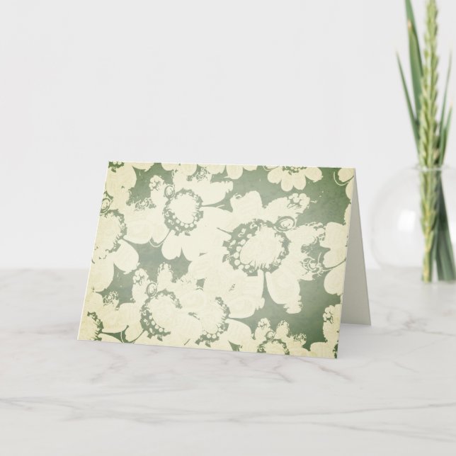 Off white Floral Any Occasion Blank Card (Front)
