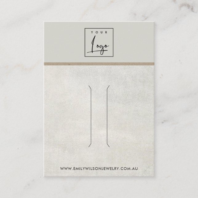 OFF WHITE GREY CONCRETE HAIR CLIP DISPLAY CARD (Front)
