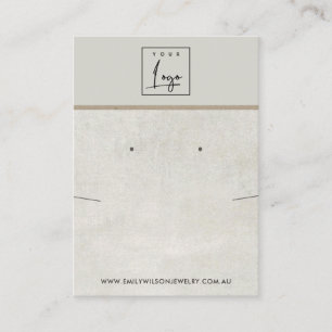 OFF WHITE GREY CONCRETE NECKLACE EARRING DISPLAY BUSINESS CARD
