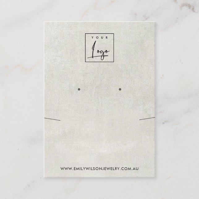 OFF WHITE GREY CONCRETENECKLACE EARRING DISPLAY BUSINESS CARD (Front)