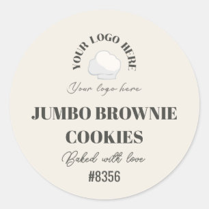 Off-White Grey Cookie Batch Number Your Logo Here Classic Round Sticker