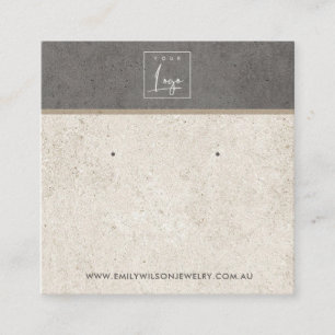 OFF WHITE GREY STUCCO STUD EARRING DISPLAY CARD