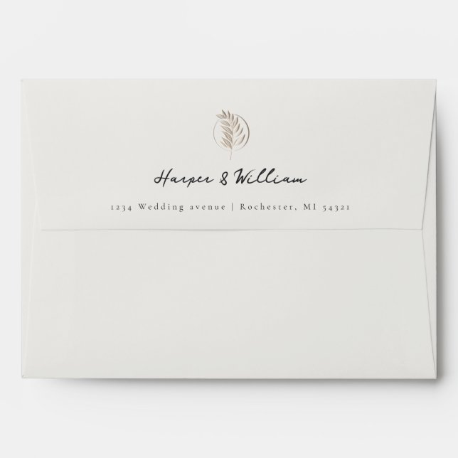 off-white letterpress twig Envelope (Back (Top Flap))