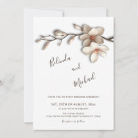 Off White Magnolia Faux Relief Flower Wedding