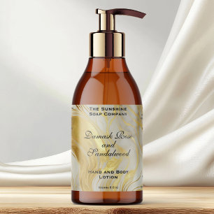 Off White Marble Gold Foil Cosmetics Bottle Label